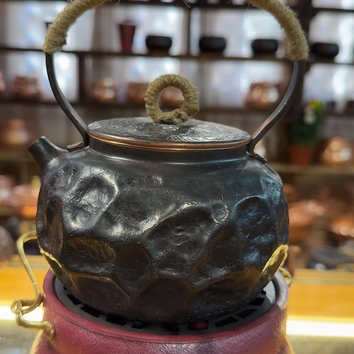 一***植紫铜手工制作烧水壶