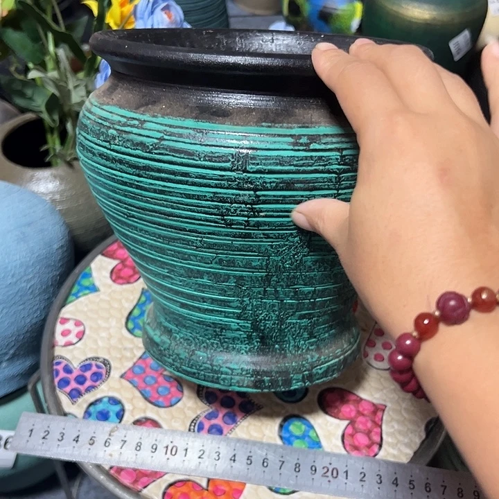 粗陶盆有孔高19口19