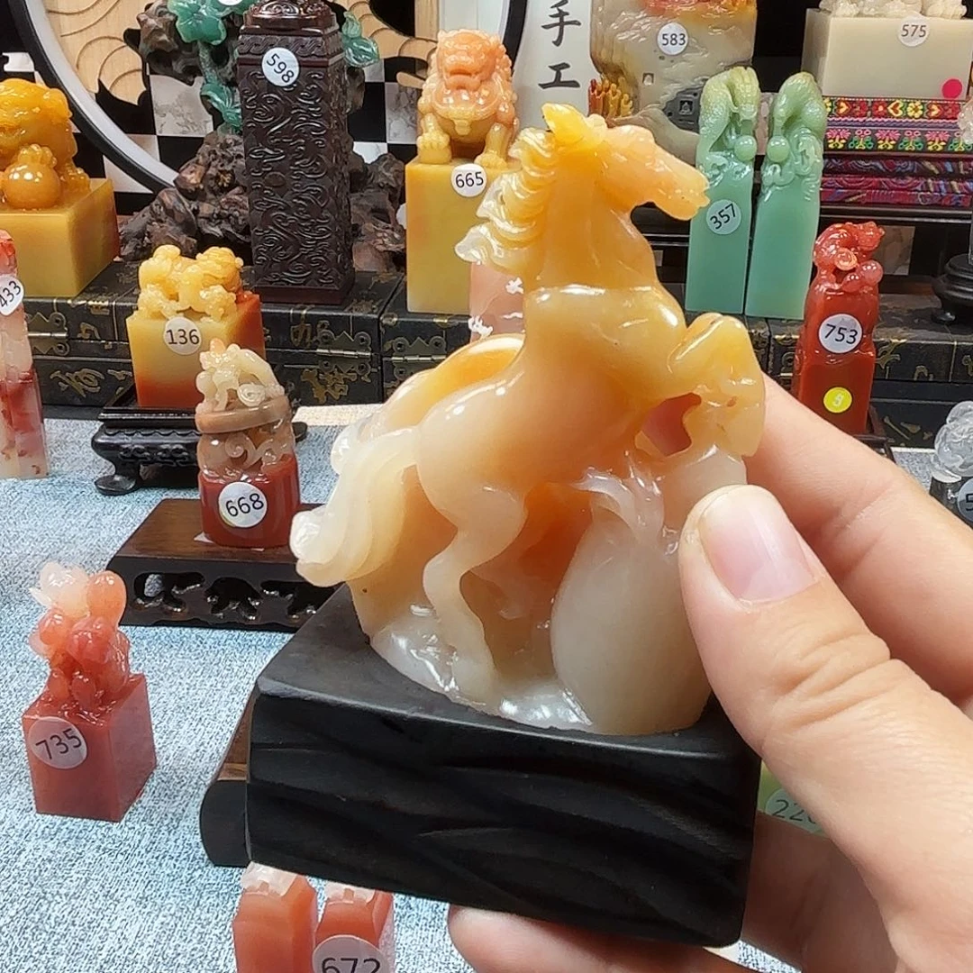 印石寿山石马到成功8