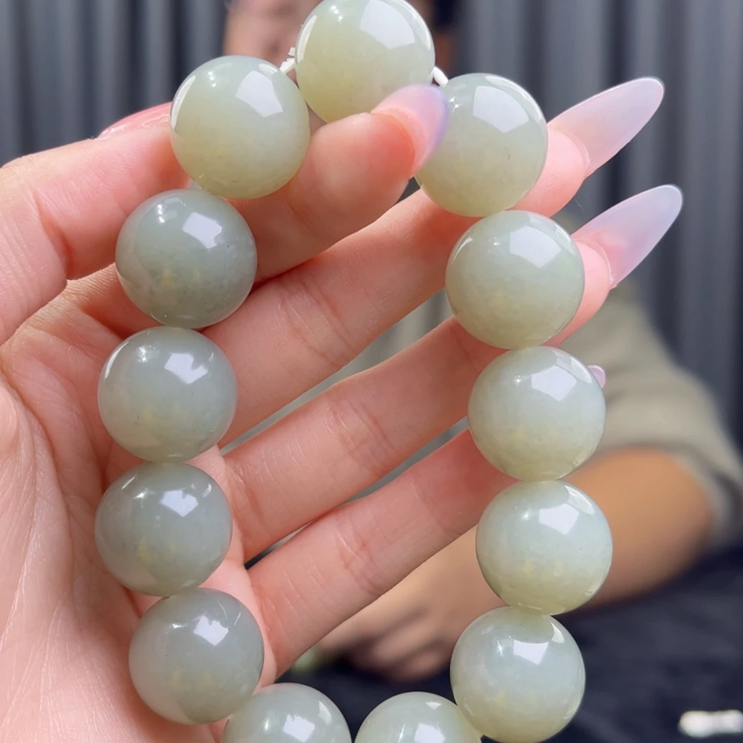 和田玉未镶嵌手链天然和田玉新疆且末青白18