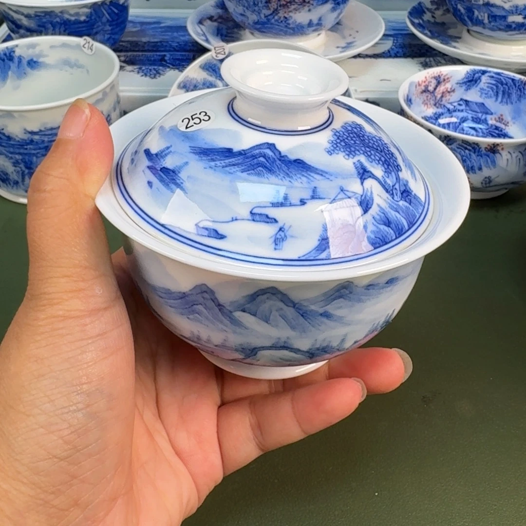 景德镇纯水绘茶具圆圆253