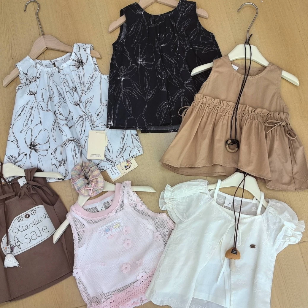 夏季A类韩版女连衣裙中性套头薄款套装夏款小童碎花