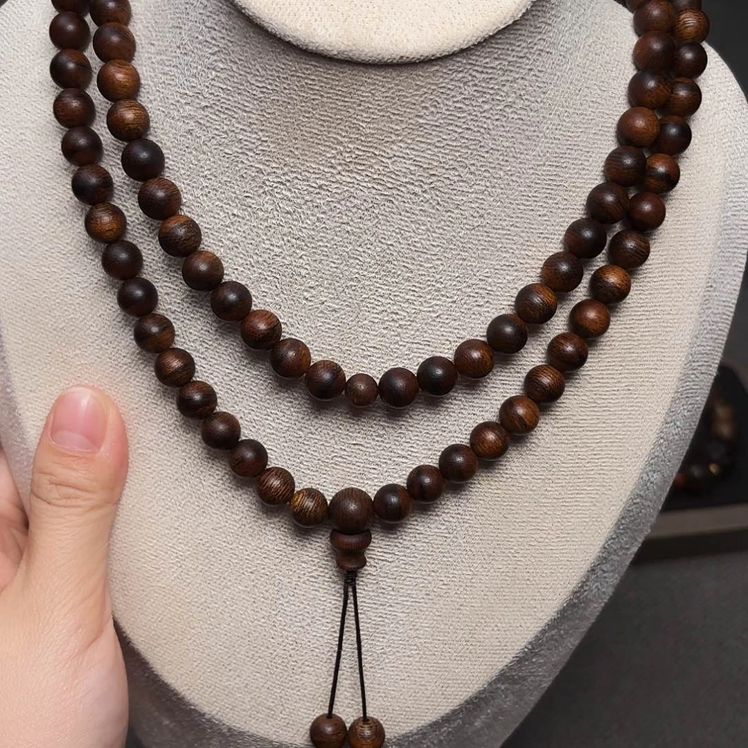 沉香手串越南芽庄红土瘤疤白棋楠0.8✖️108