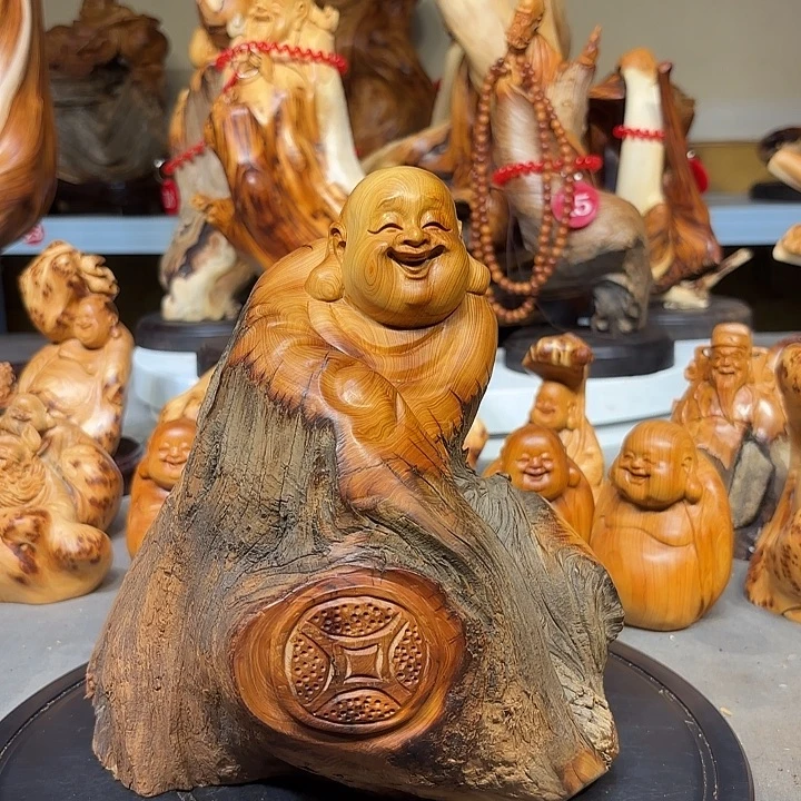 柏木太行崖柏弥勒佛