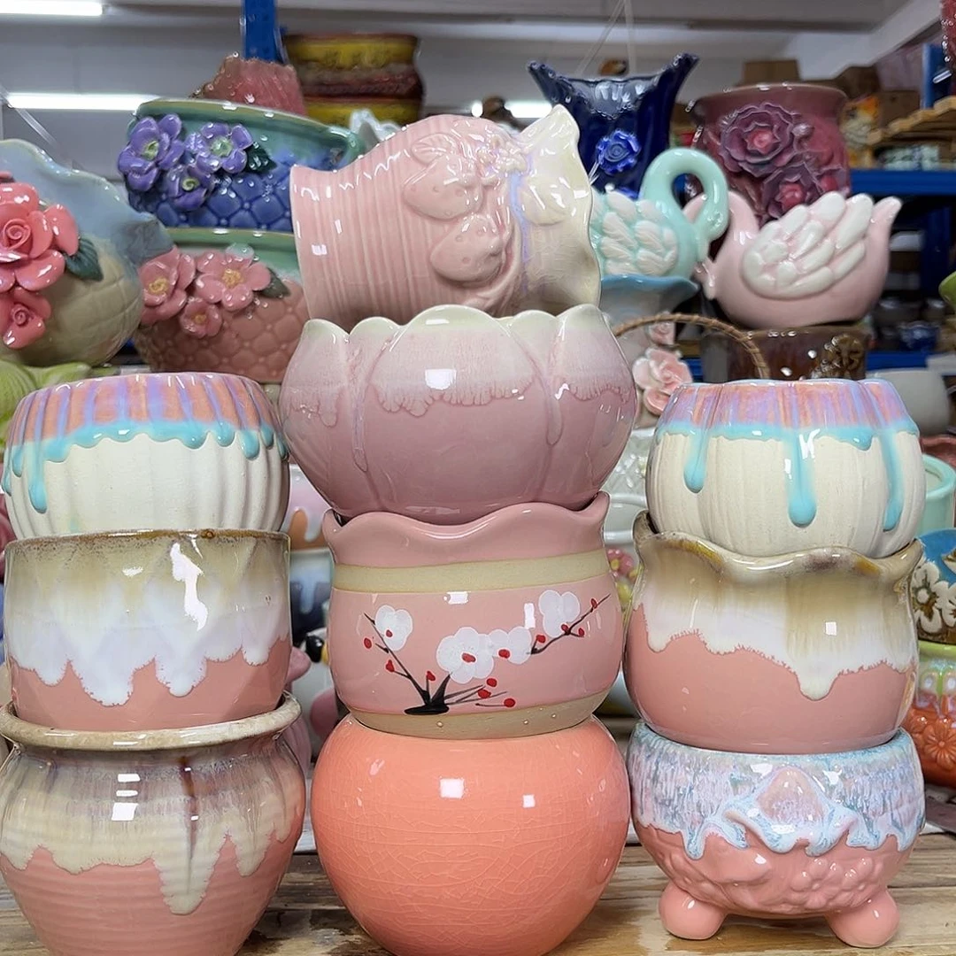 陶瓷陶瓷花盆特价上新 口7-10厘米