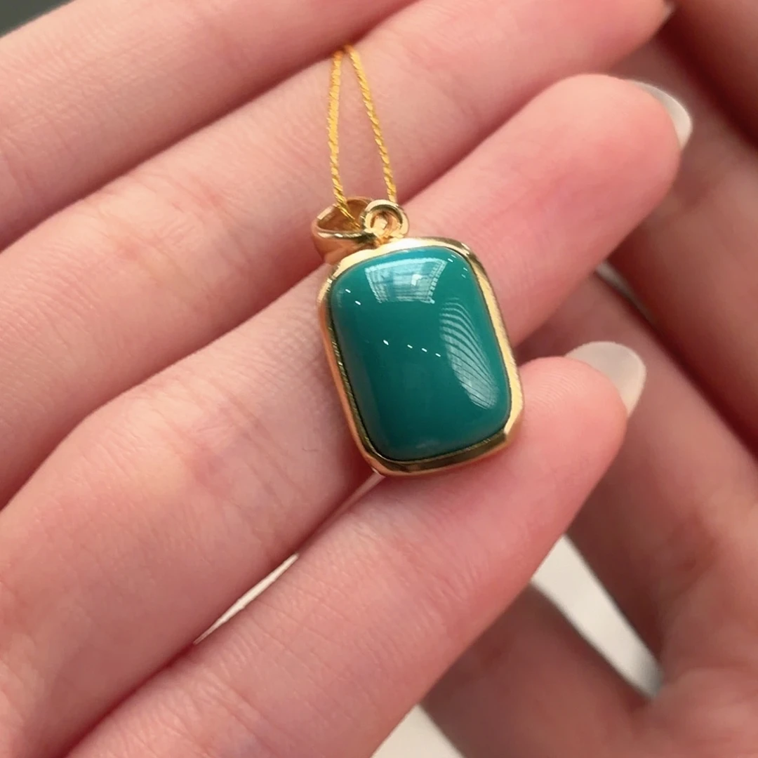 绿松石银S925镶嵌颈饰