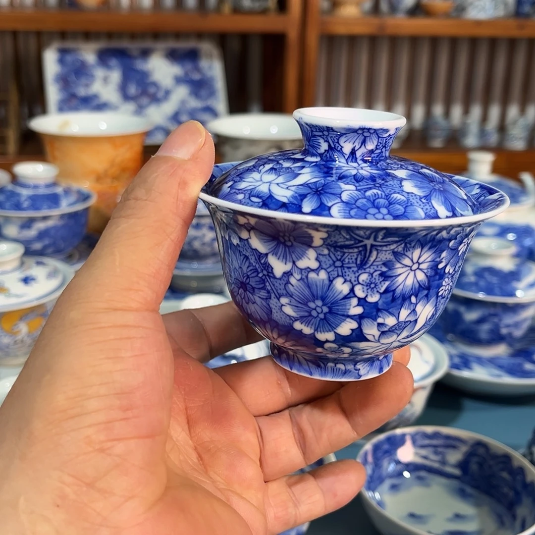 錡镇堂手工手绘盖碗