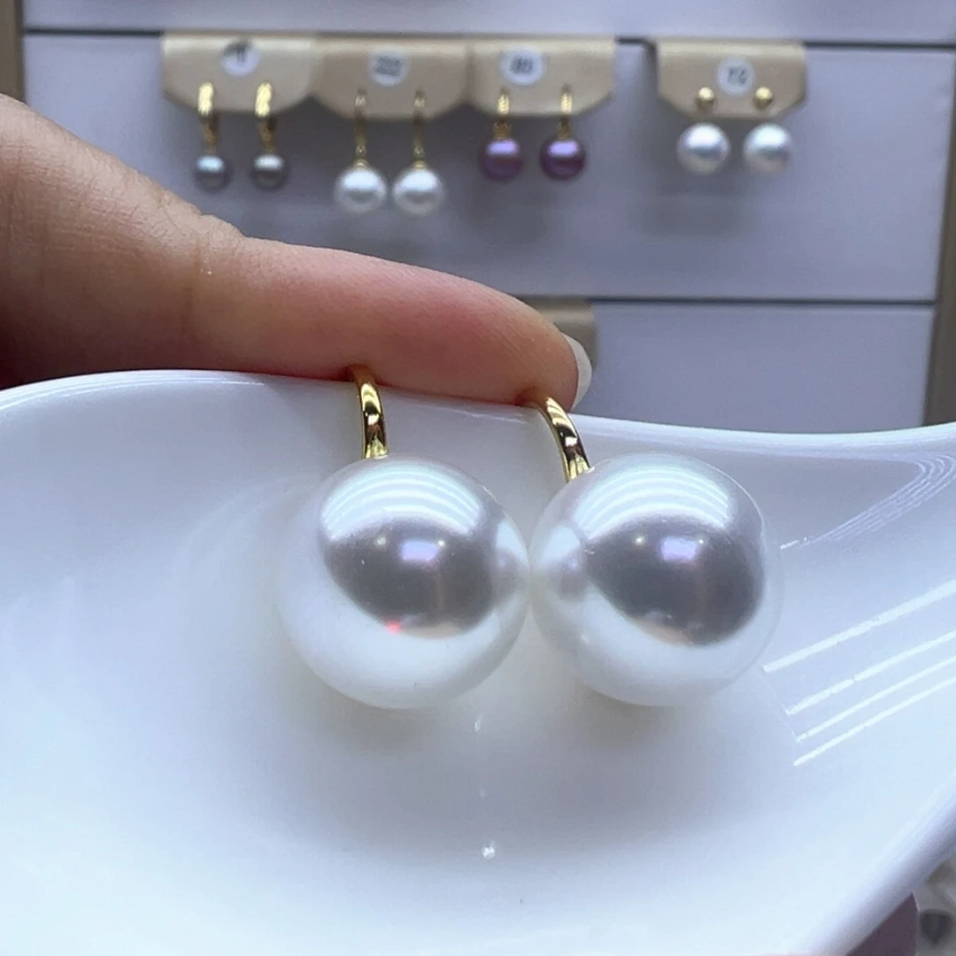 银S925镶嵌淡水珍珠耳饰