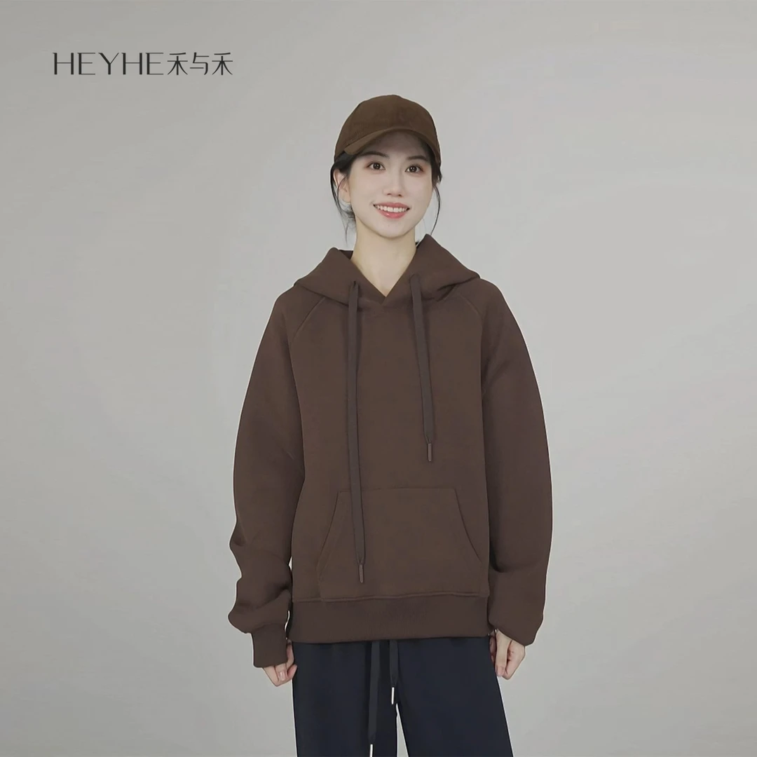 小禾【舒芙蕾】科耐丽暖感棉轻量化慵懒舒适抓毛设计云感锁温卫衣