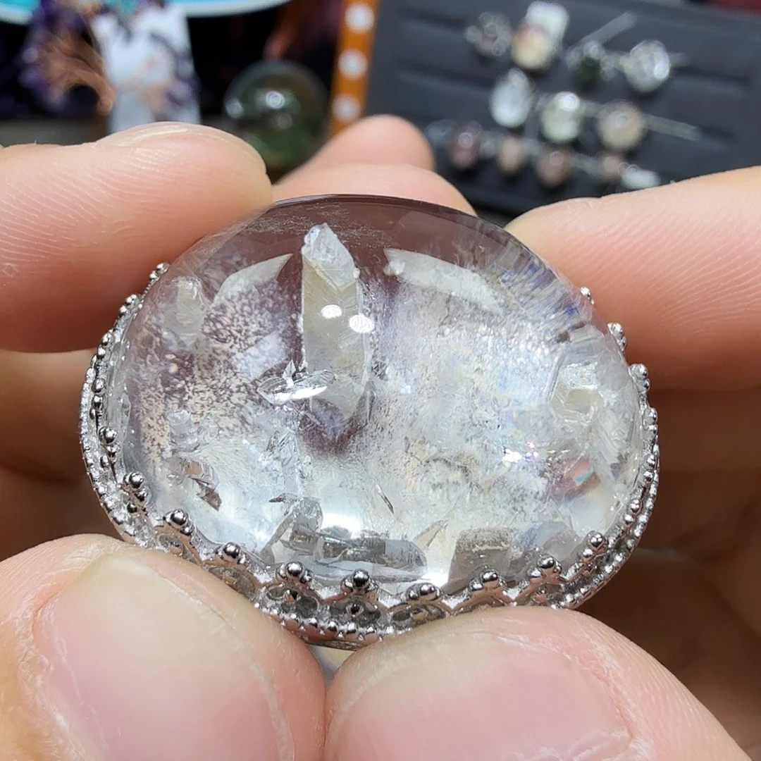 水晶银S925镶嵌水晶S925银镶水晶水晶水晶