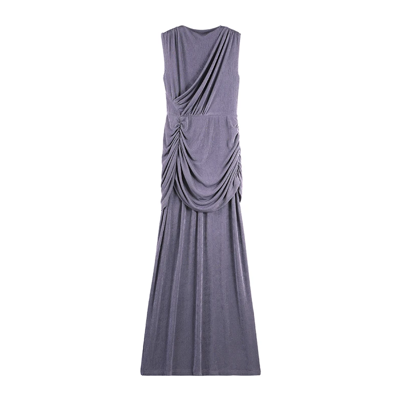 「绯闻 oni」垂坠肌理感高弹针织修身收腰无袖连衣裙SHBZC621188