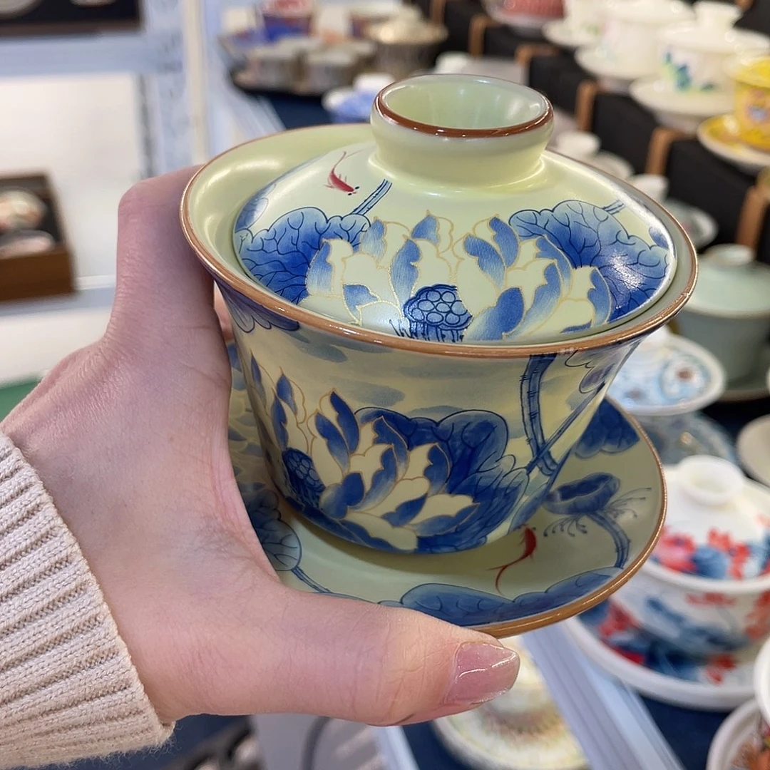 陶景德陶瓷盖碗茶具