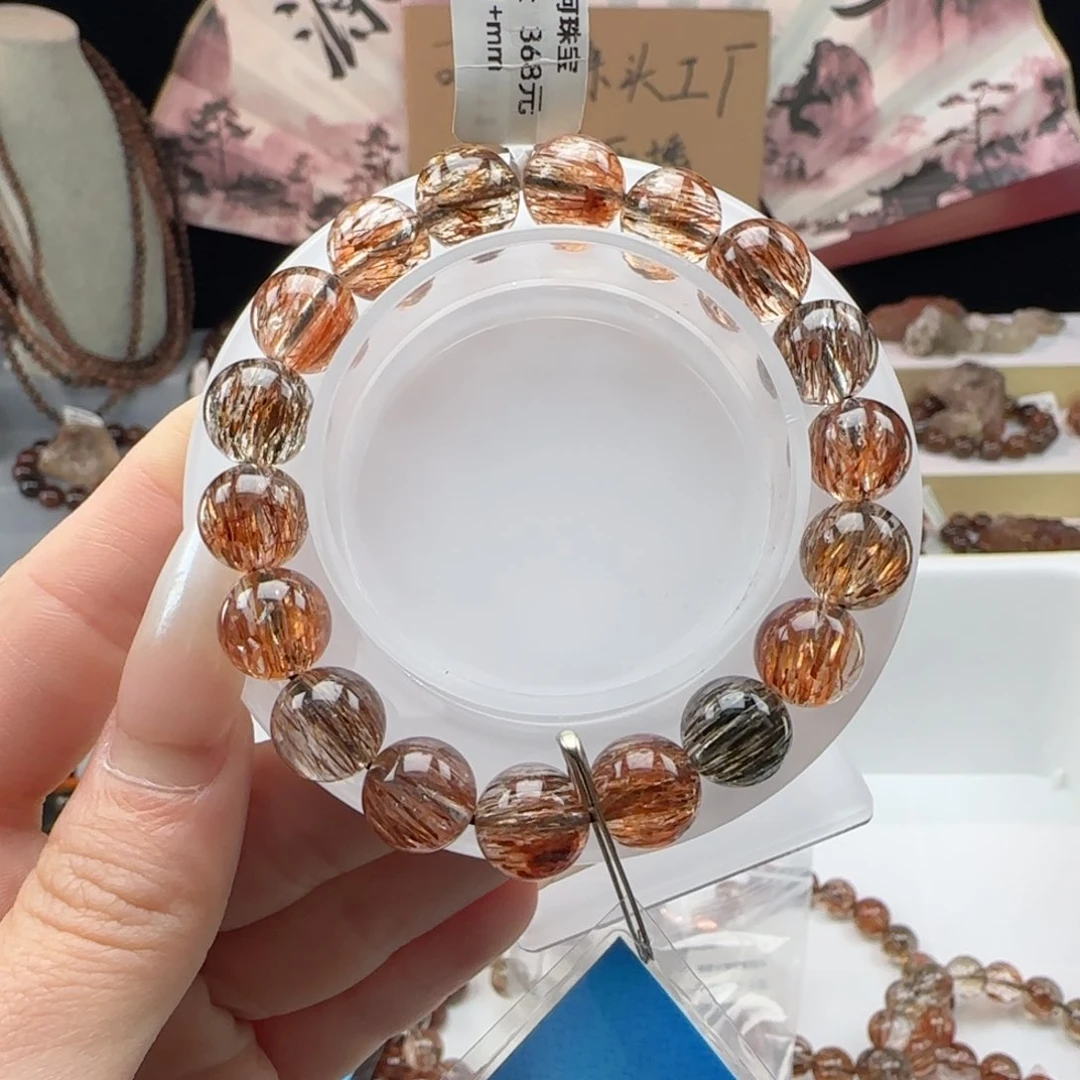 水晶手串未镶嵌黑金超七