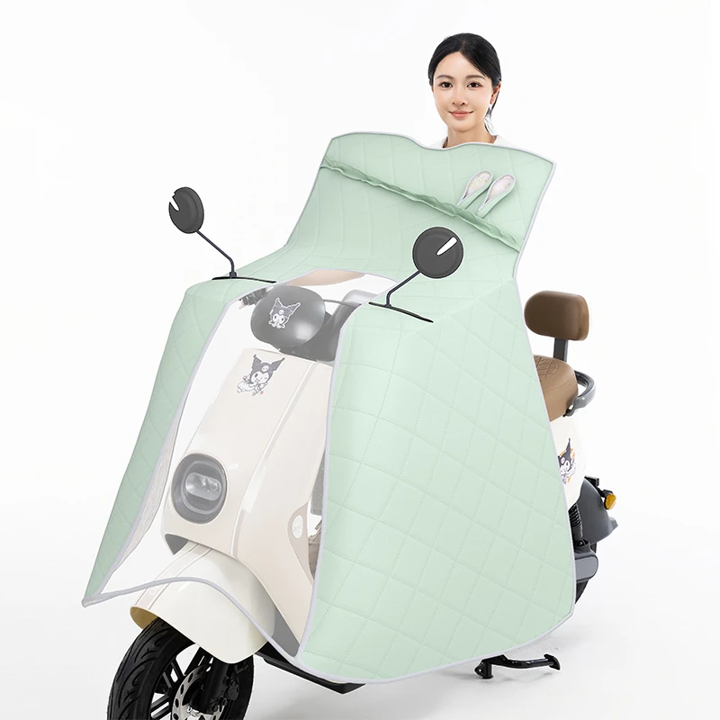电动车挡风被夏季防晒隔热透气电瓶车女斗篷款挡风罩薄款四季通用