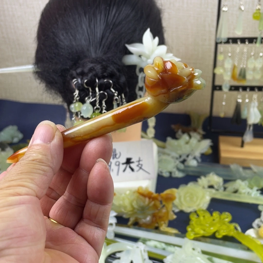 蛇纹石玉未镶嵌发饰