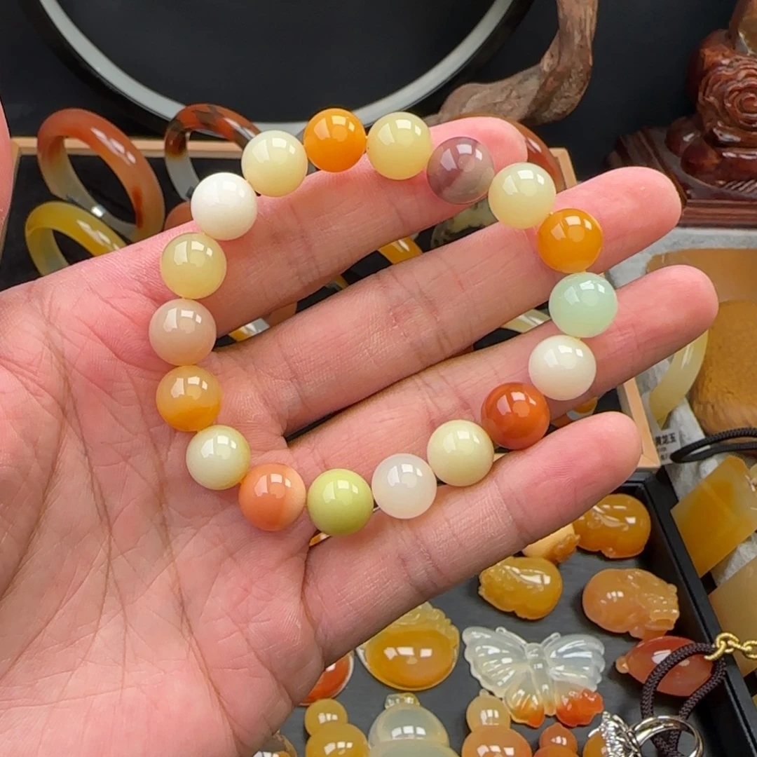 石英质玉（黄龙玉）未镶嵌手链