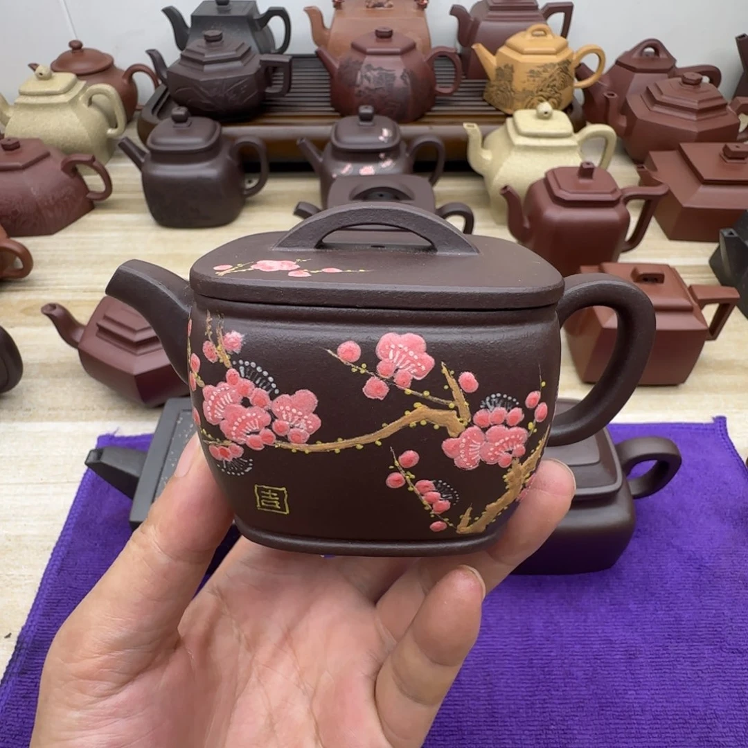 紫泥壶半手工。老紫泥。四方汉瓦180毫升