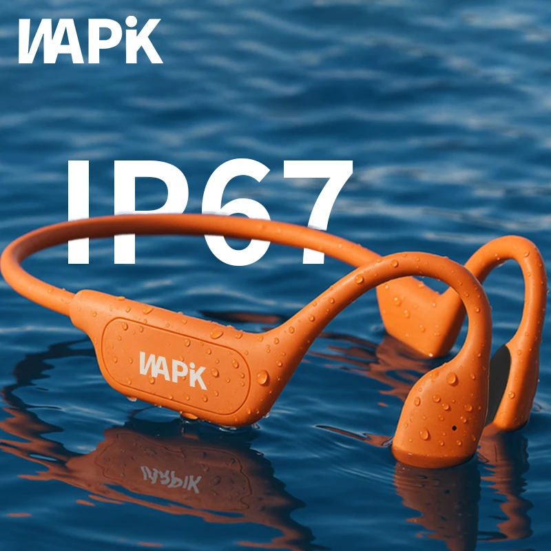 WAPIK骨传导运动耳机N60无线蓝牙耳机专业跑步挂脖挂耳式防水防汗