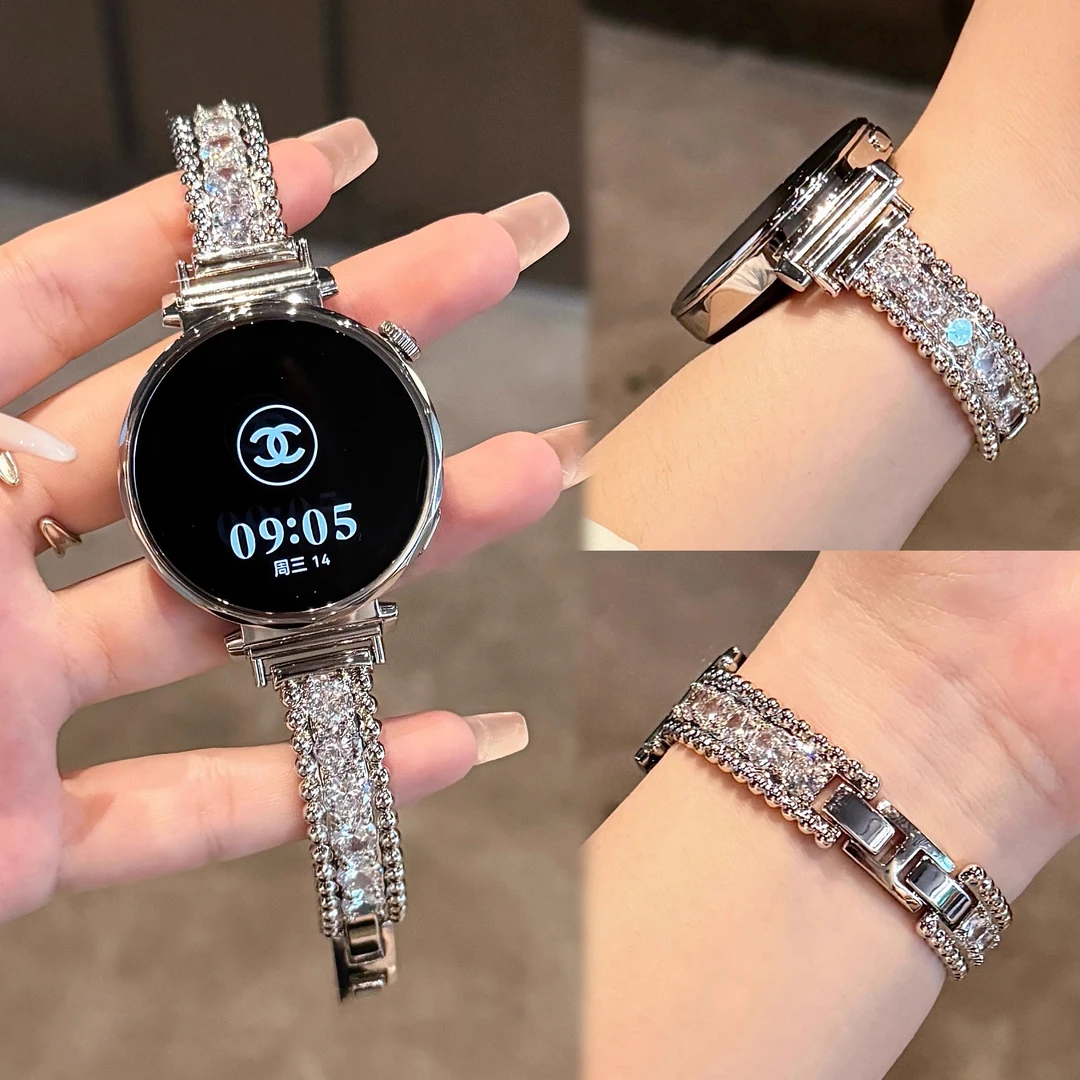 适用华为满钻花环金属手镯款GT6手表表带watch3watch4GT4GT5pro女