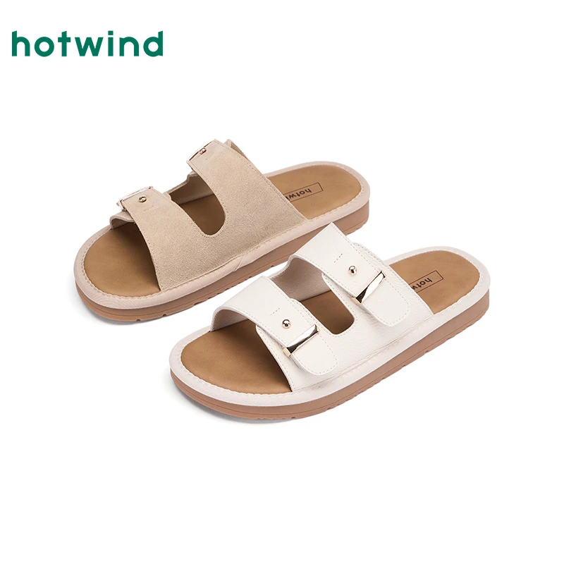 【热风门店同款】热风2025年夏季新款女士时尚拖鞋H51W25208