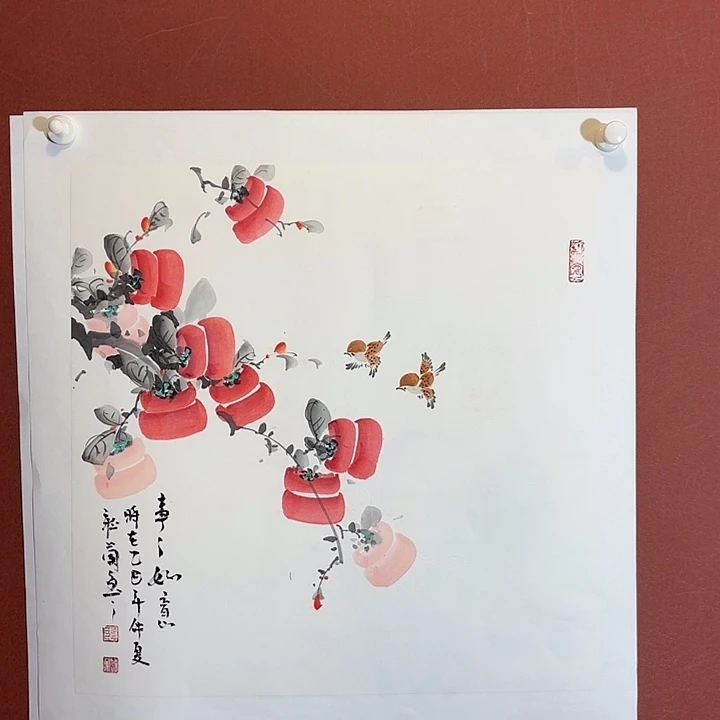 国画听兰老师花鸟