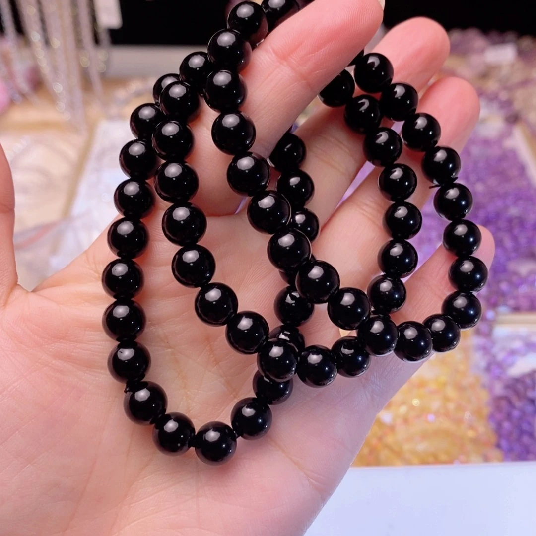 水晶手链未镶嵌黑曜石卡8