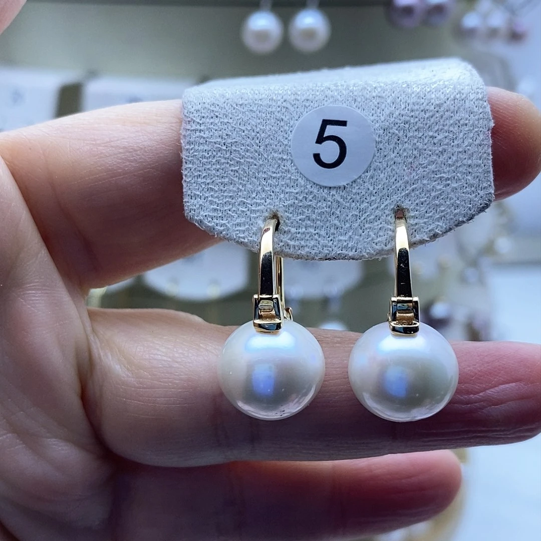淡水珍珠耳饰银S925镶嵌
