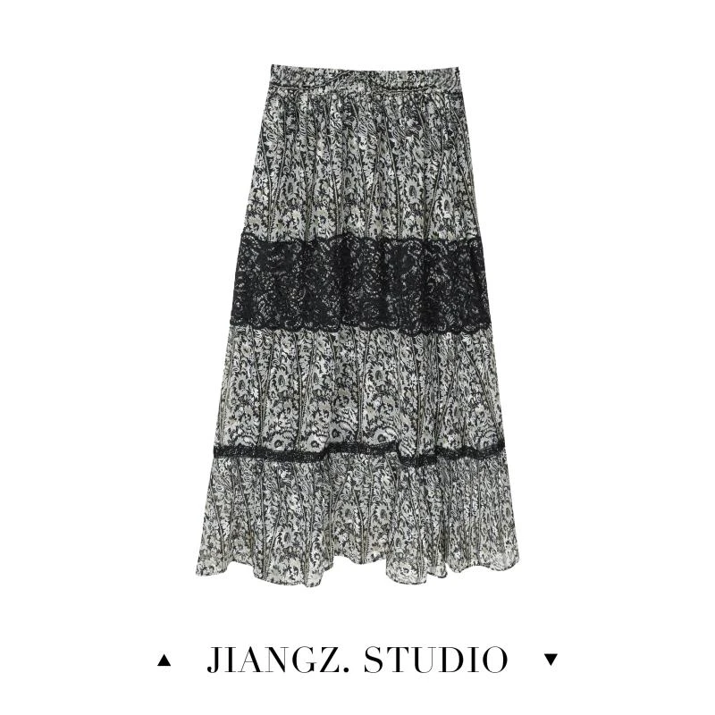 panii【鸢尾】法式截片高级感轻奢个性温柔风高腰显瘦垂感半身裙