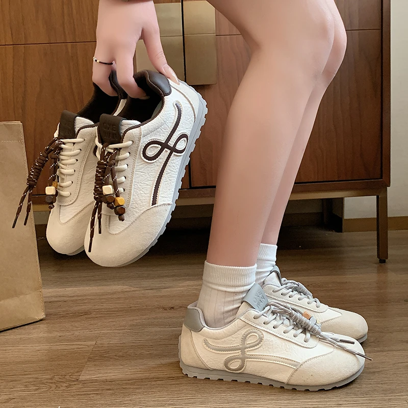 【赛车德训】鞋子女款爆款2025新款夏季薄款德训明星同款平底百搭鞋