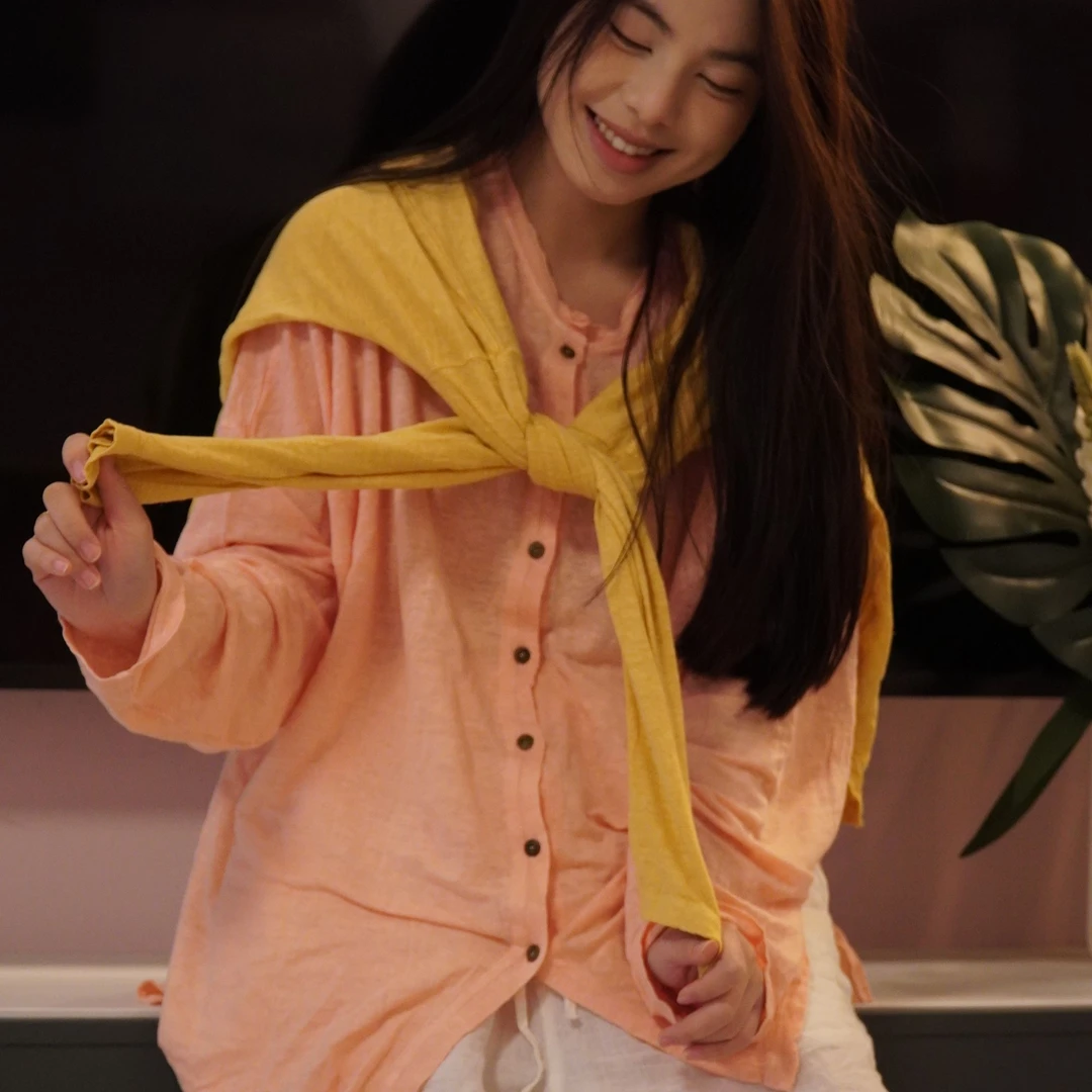 AS6875胭絮-汉麻针织开衫，纵享丝滑“躺平衫”