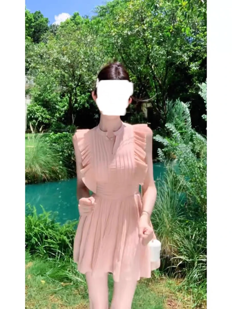 纯欲气质千金风无袖连衣裙2025夏季新款时尚辣妹收腰显瘦A字裙子