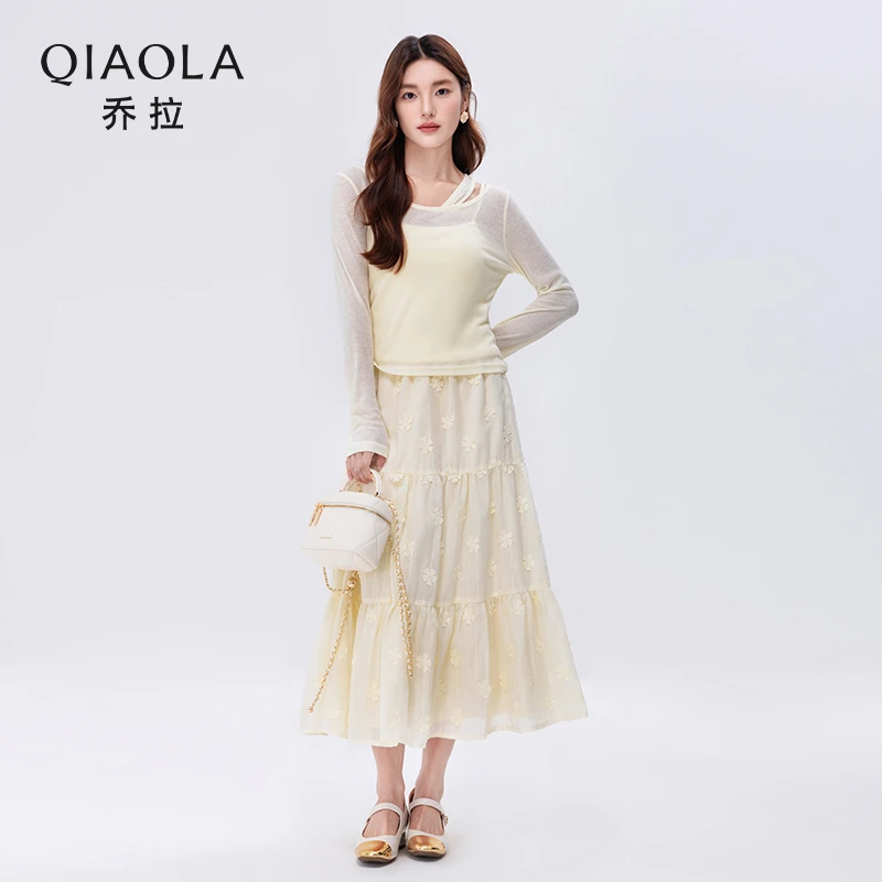 QIAOLA/乔拉【杏雾仙踪】秋季针织弹性亲肤柔软舒适流行三件套预售