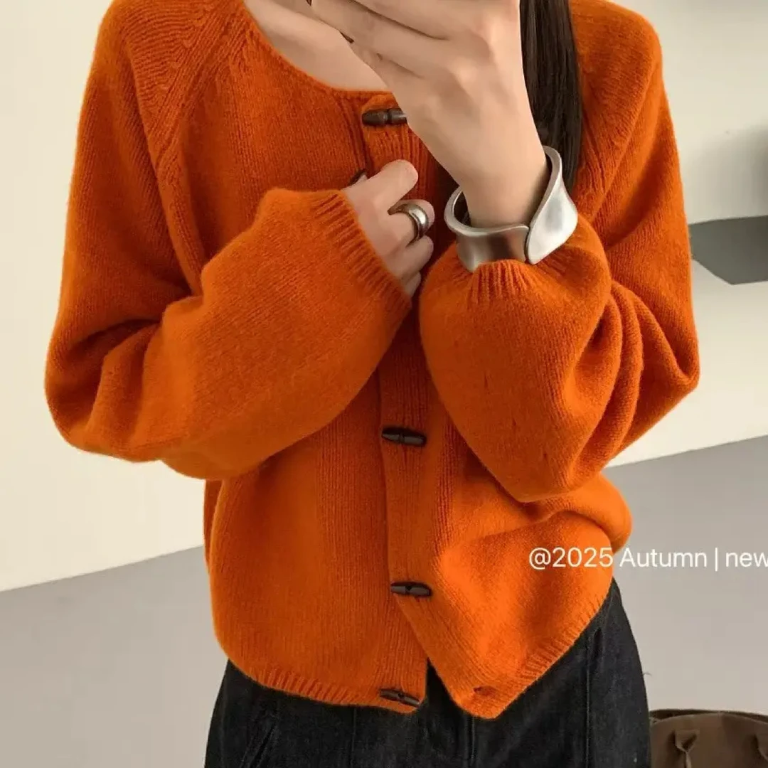 女针织毛针织衫韩系甜美针织开衫韩版春秋慵懒风短款