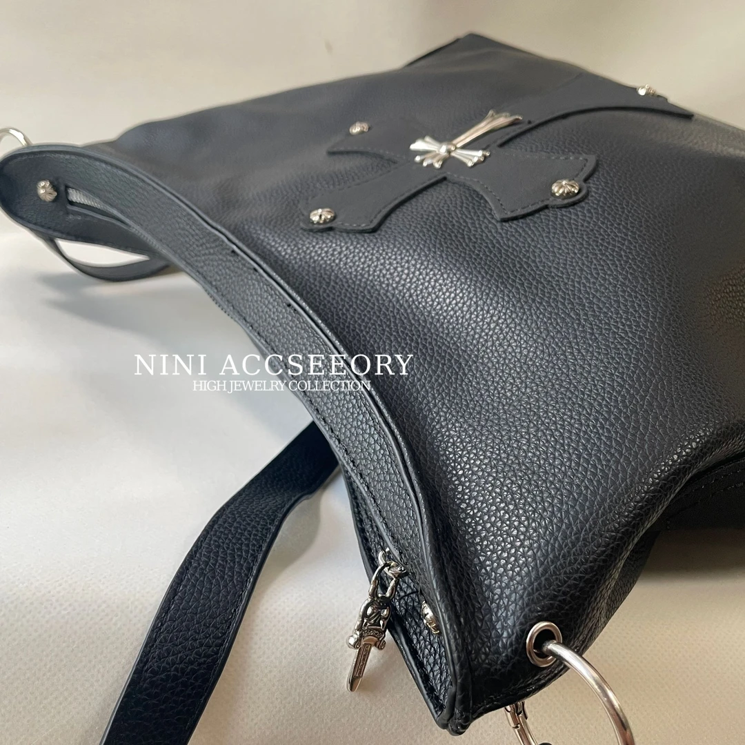 『暗黑水桶大挎包』外贸辣妹美式外贸mini甜酷斜挎超大皮质斜跨包