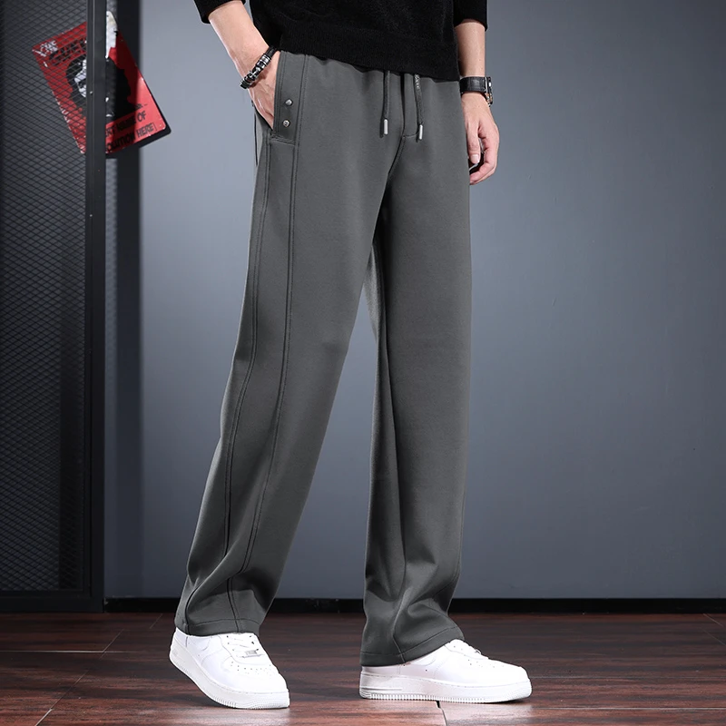 美式高级感男士休闲裤秋冬款宽松直筒卫裤垂感亲肤百搭抗皱长裤潮