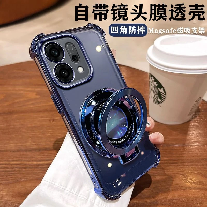 适用OPPOReno14手机壳防摔PLA110镜头膜保护reno14Pro磁吸支架壳.
