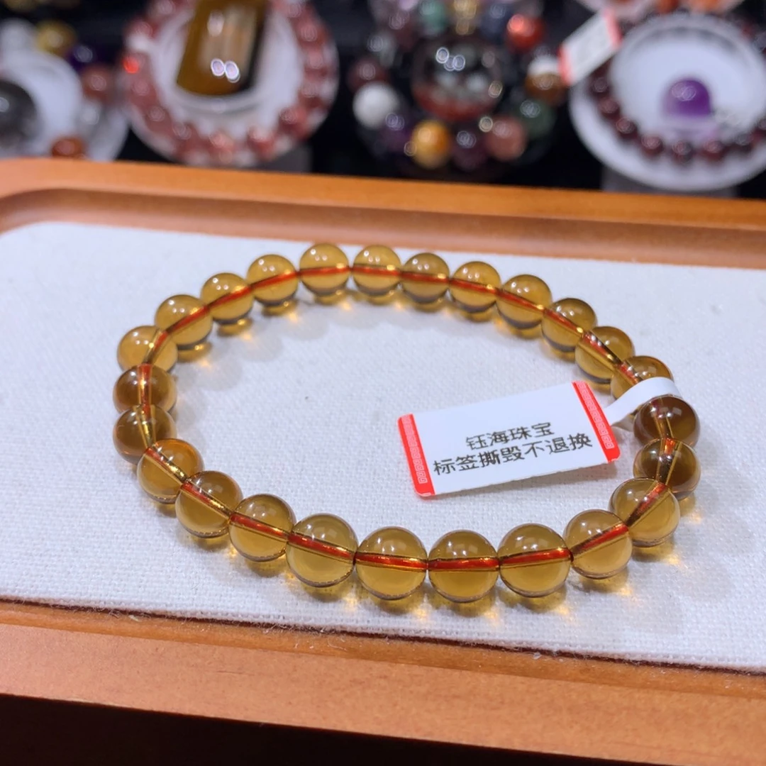 未镶嵌水晶手链金红黄水晶7.8mm