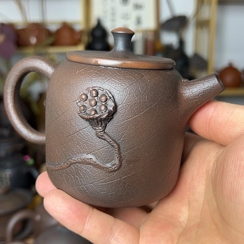淡***建水紫陶 苹果壶 微瑕特价
