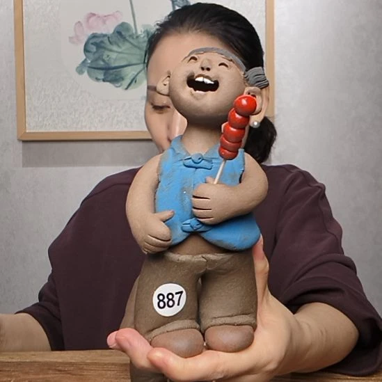 粗砂不规则羲媧娃系列糖葫芦女娃