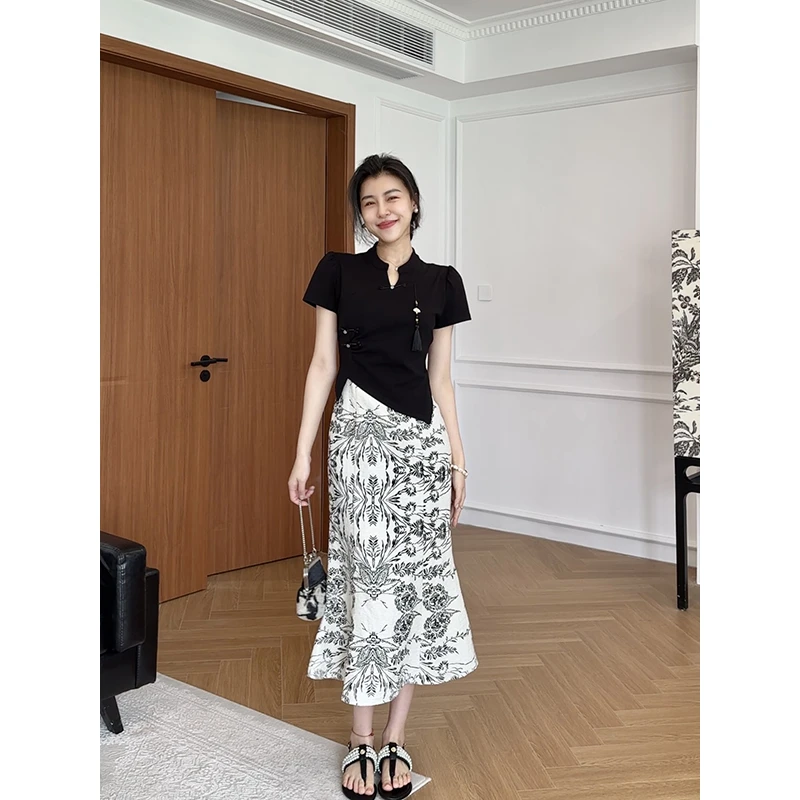 【现货】张阿星新中式立领国风修身正肩收腰显瘦连衣裙W425Q07659