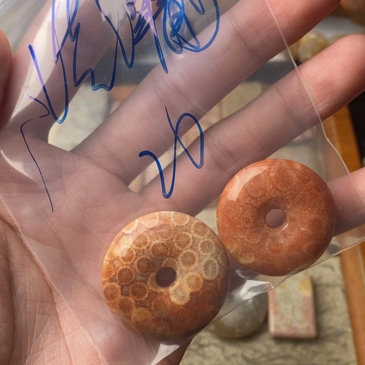 浩***程颈饰未镶嵌硅化珊瑚（珊瑚玉）