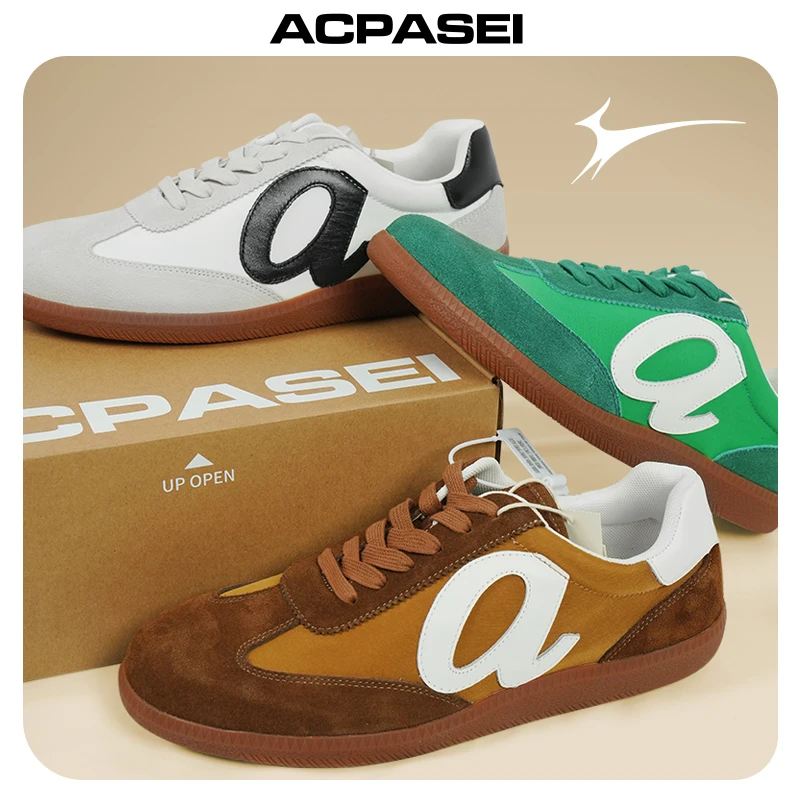 ACPASEI德训鞋黑白绿色咖色休闲板鞋春夏运动鞋板鞋鞋子系带