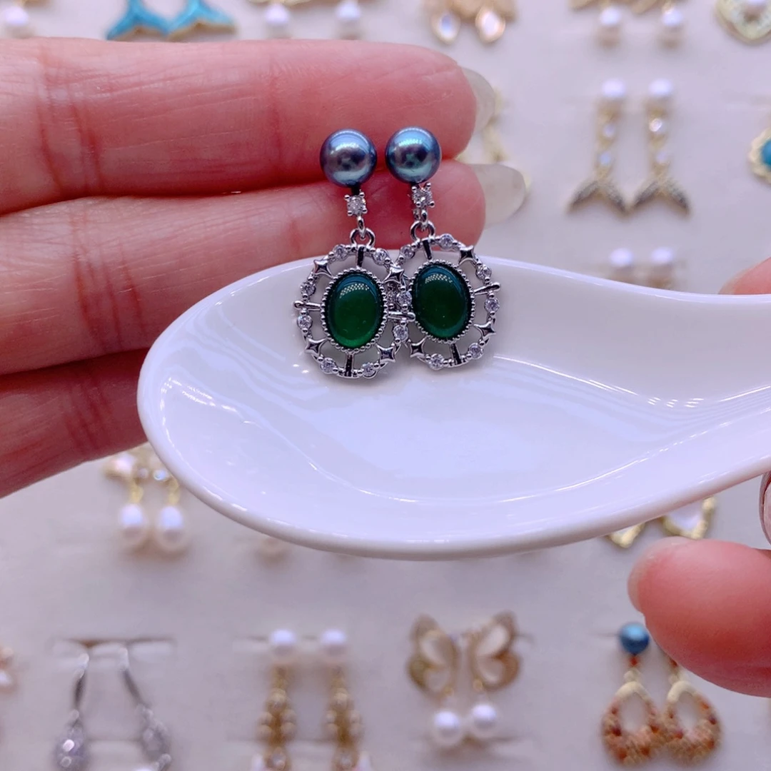 合金淡水珍珠耳饰