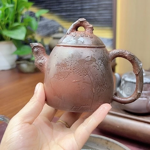 戬谷龙窑坭兴陶柴烧茶壶