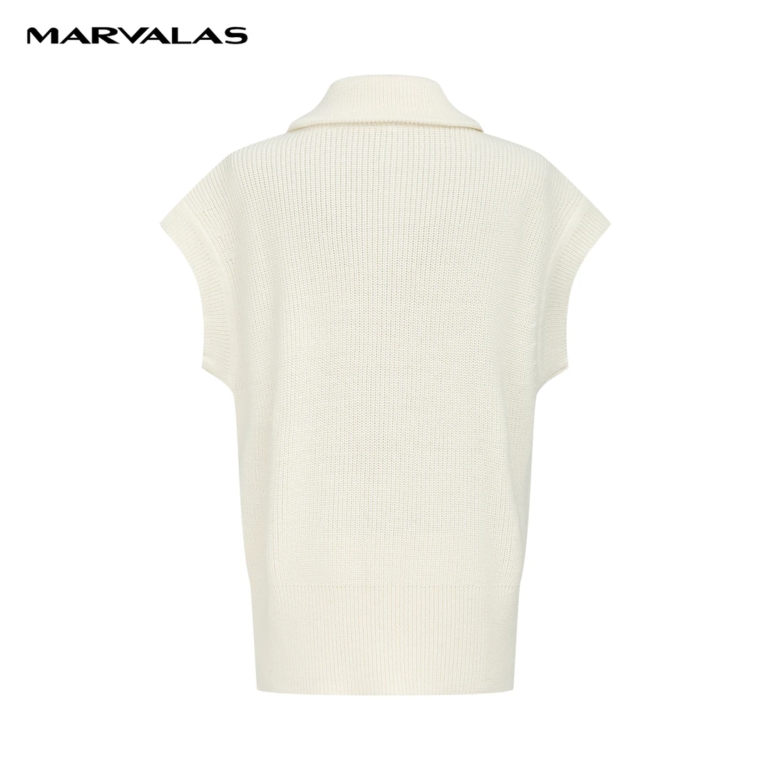 【辛小北】曼德诗绵羊毛开衫2023秋季纯色拉链混纺针织上衣