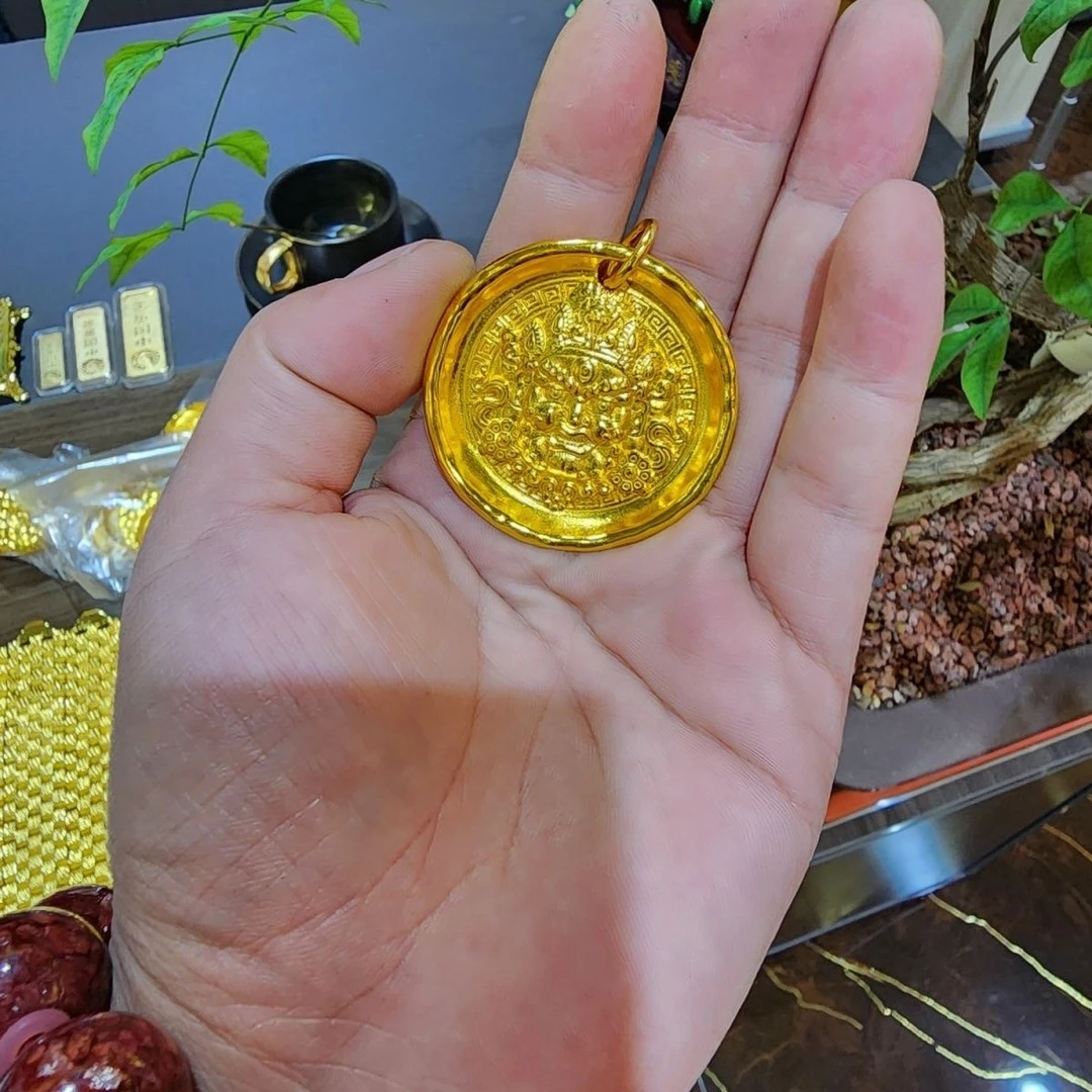 吊坠足银 黄财神小号时尚经典百搭气质轻奢古典设计礼物