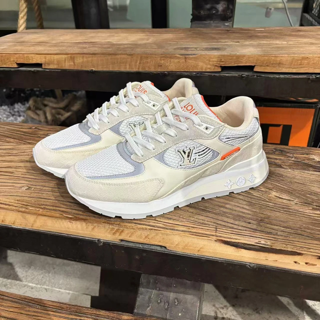 95新 LouisVuitton/路易威登 米白丹宁布runaway时尚百搭运动鞋