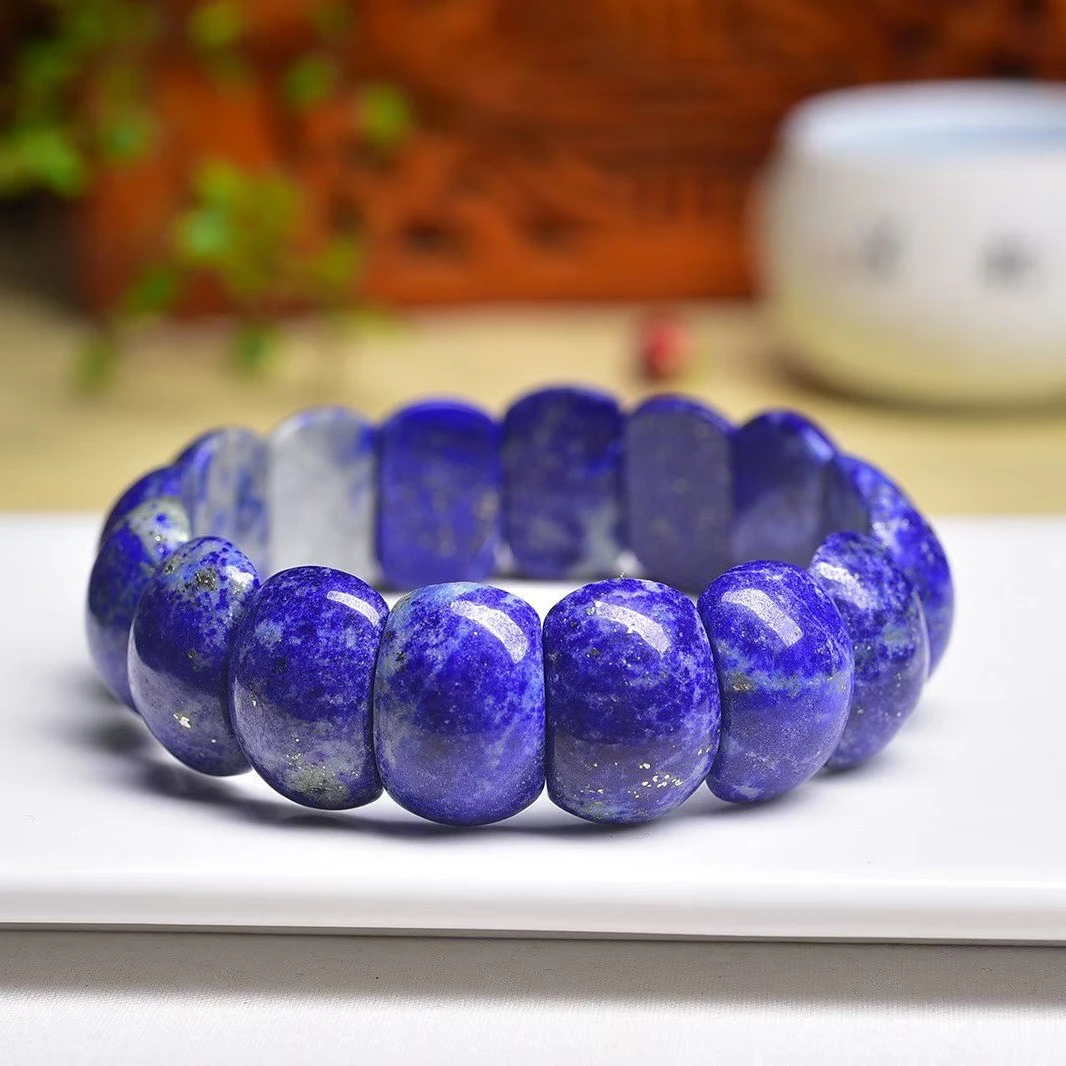 天然青金石手牌阿富汗青金石单圈手牌手链时尚百搭男女款个性饰品