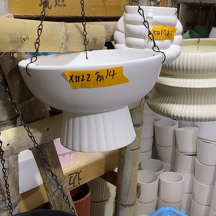 陶摆件陶瓷花盆有孔 瑕疵介意勿拍