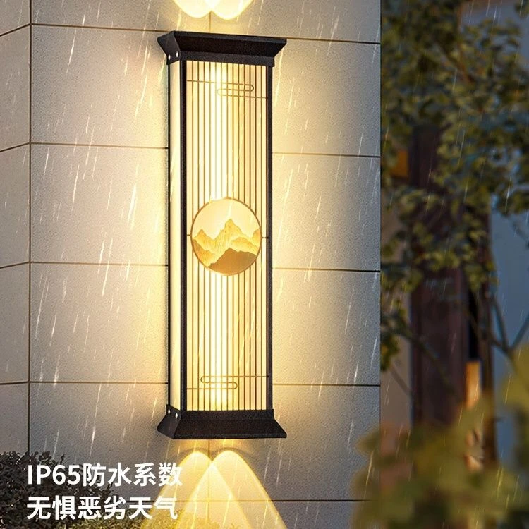 接电款户外壁灯防水中式别墅围墙射灯长条室外阳台外墙简约庭院